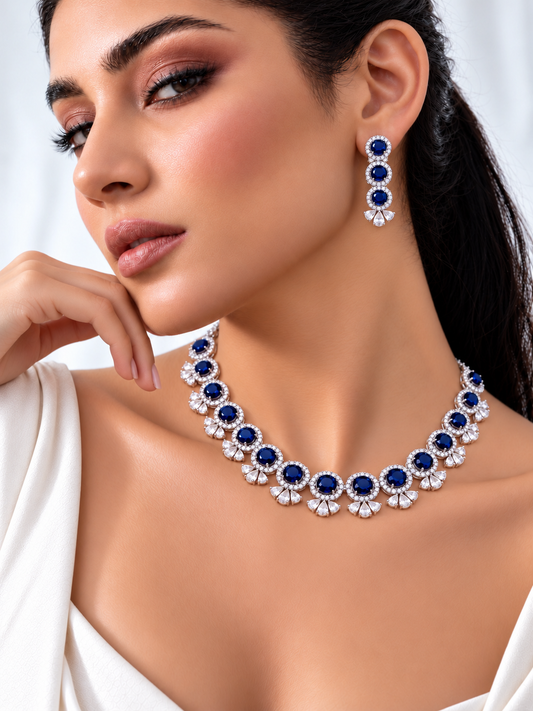 Latika Diamond Set- Sapphire