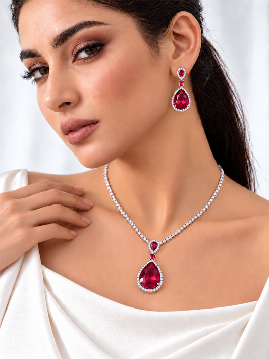 Maya Diamond Set- Ruby