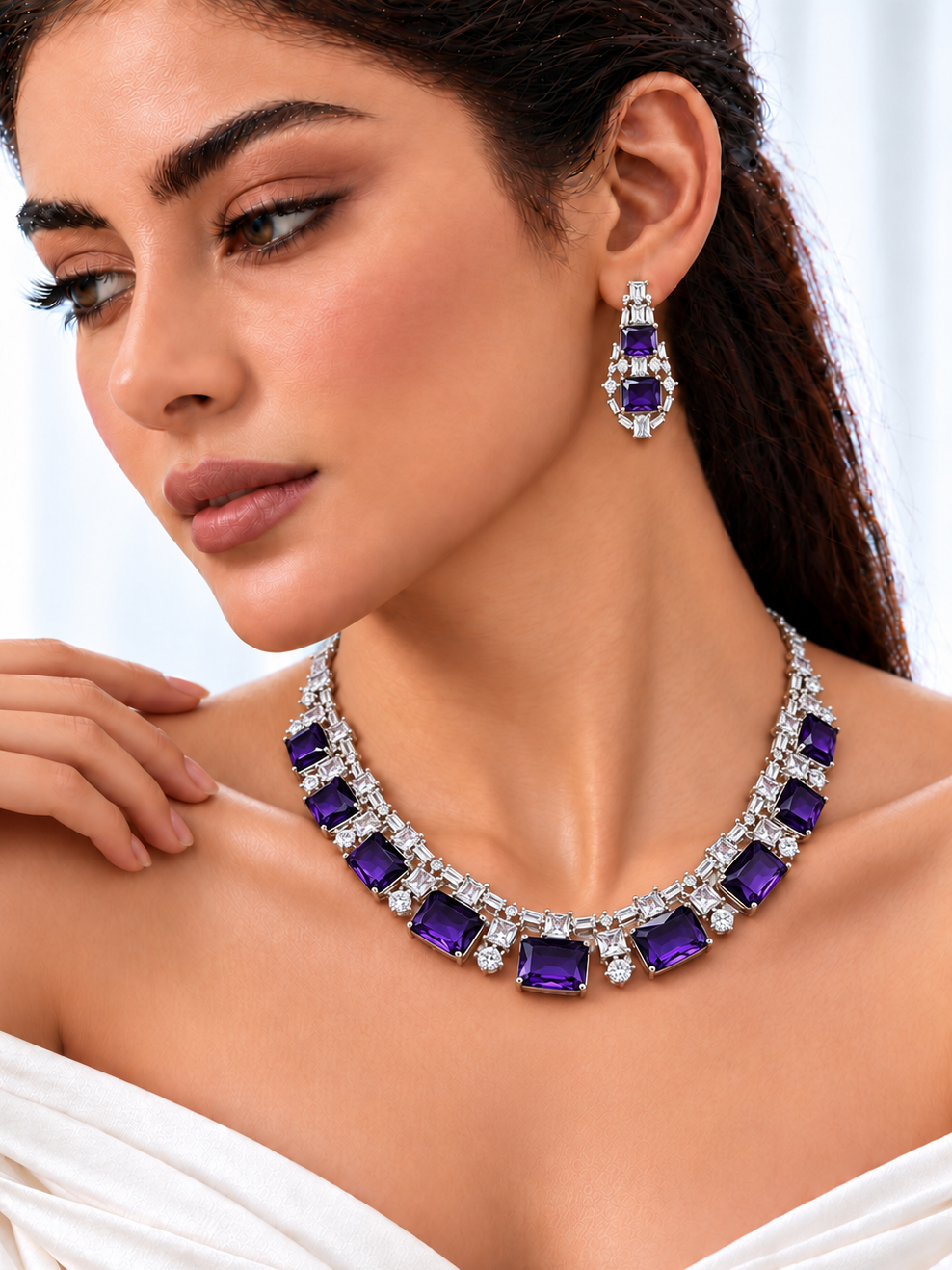 Fiona Diamond Set- Purple
