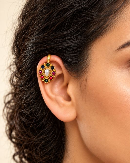 Pearl Multicolour Bugadi Earrings