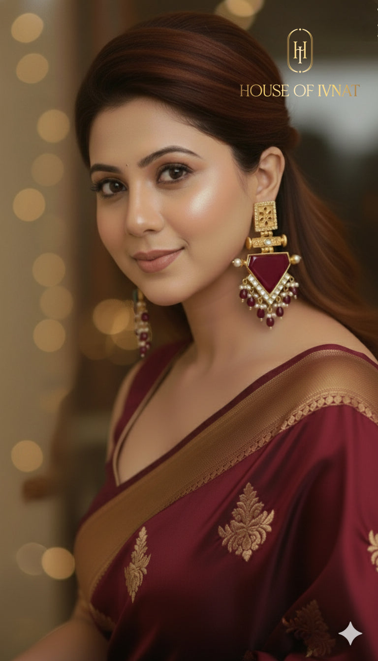 Yashvika Earrings- Ruby