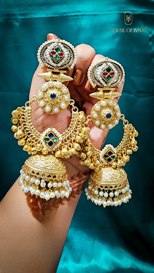 brass jhumkas