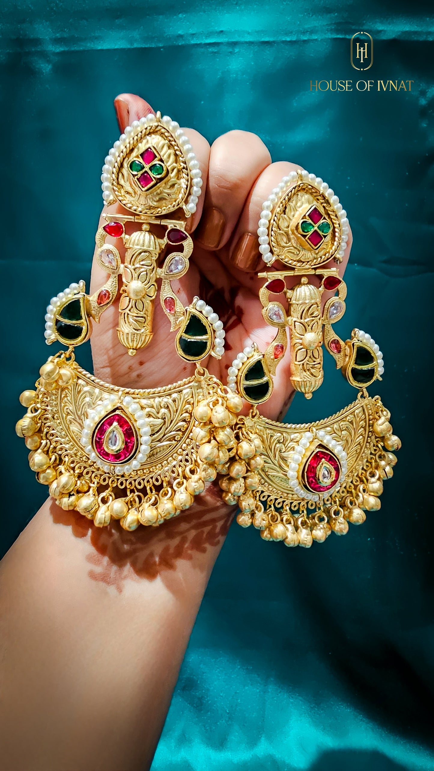 brass jhumkas