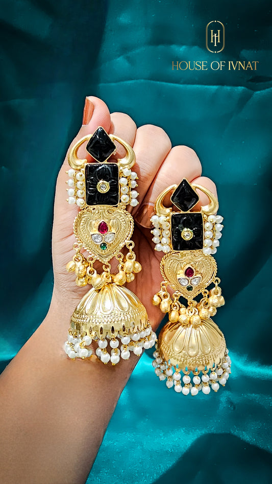 brass jhumkas