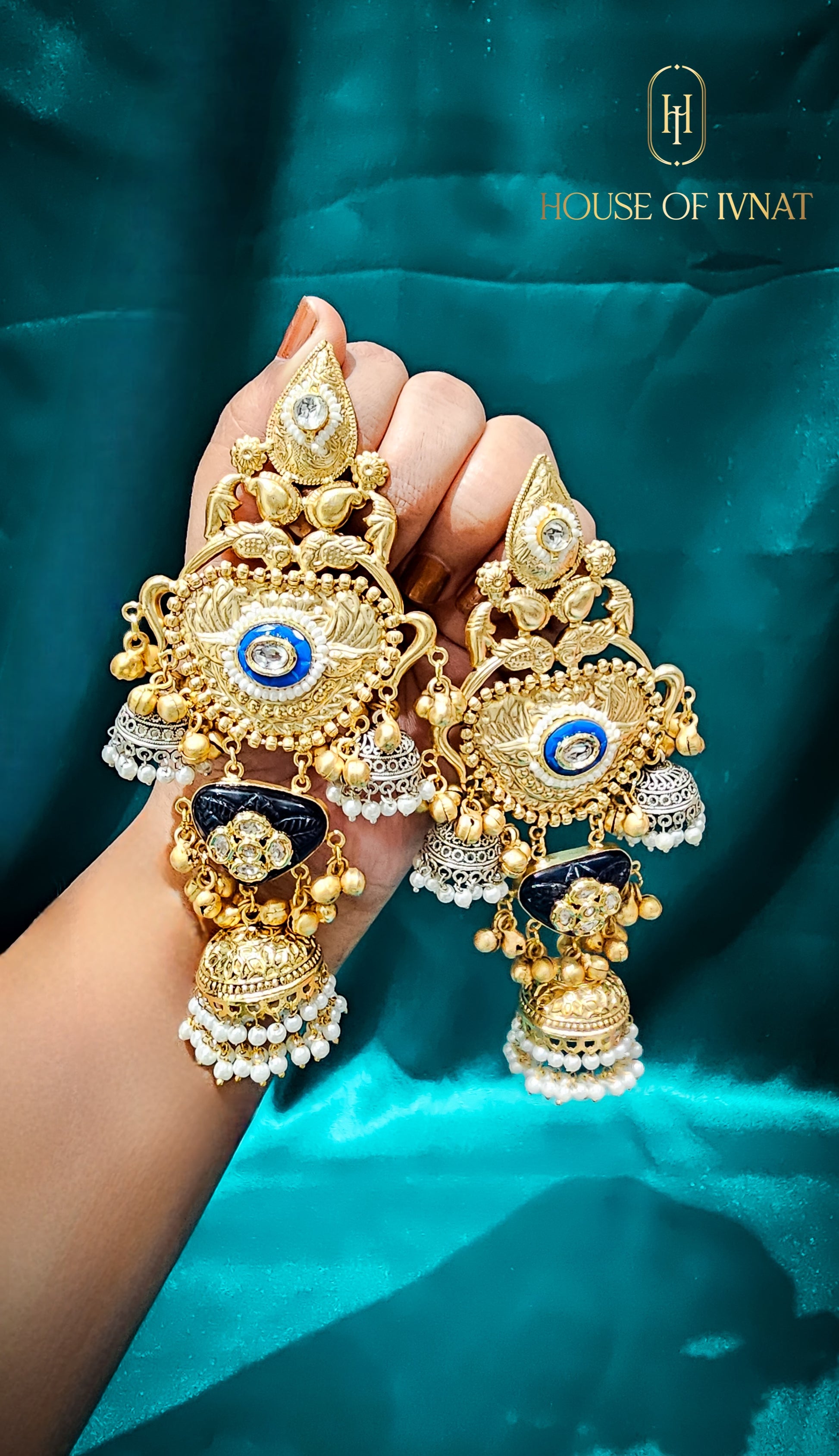 brass jhumkas