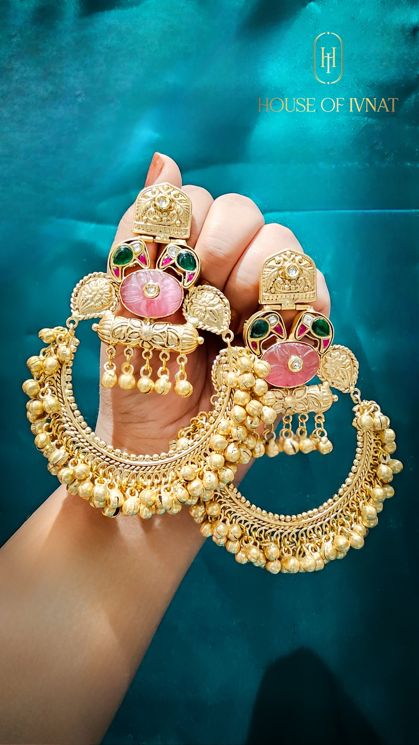 brass chandbali earrings