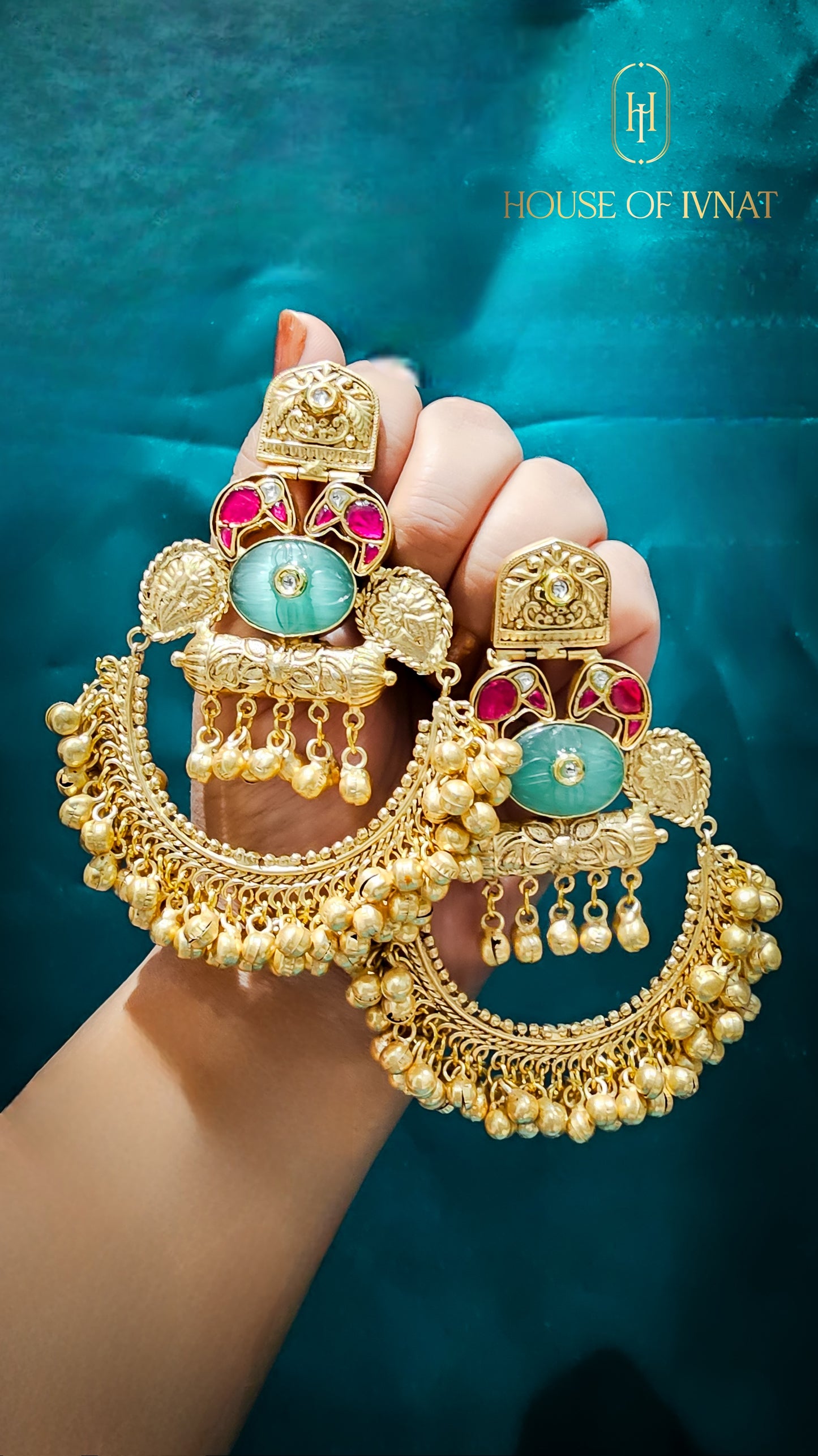 brass chandbali earrings