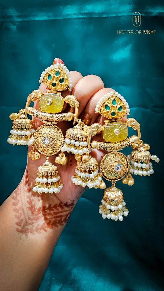 brass jhumkas