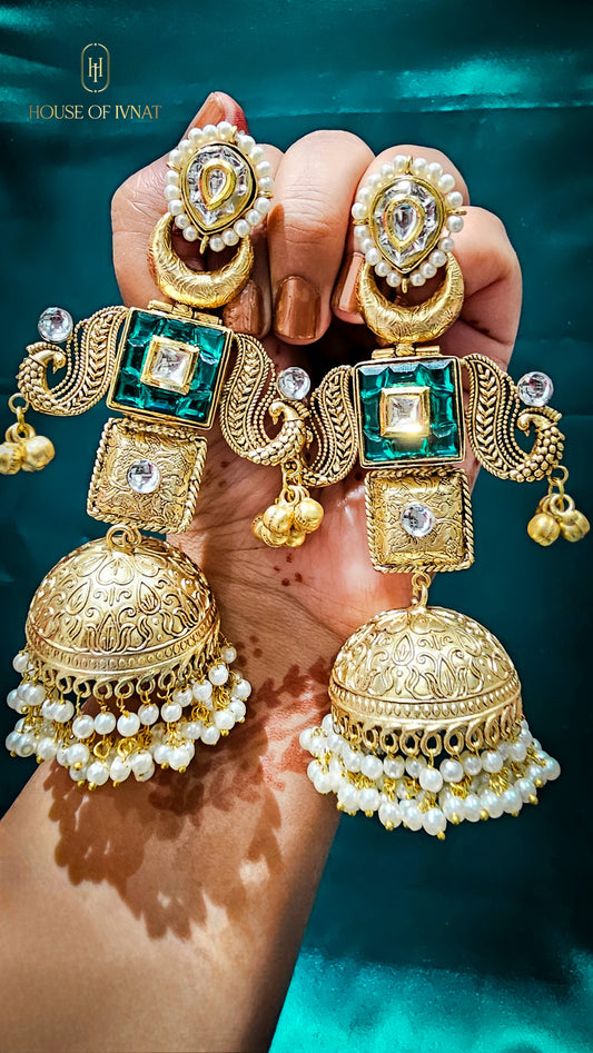 brass jhumkas