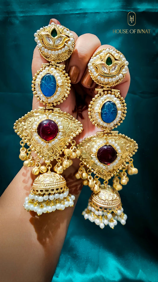 brass jhumkas