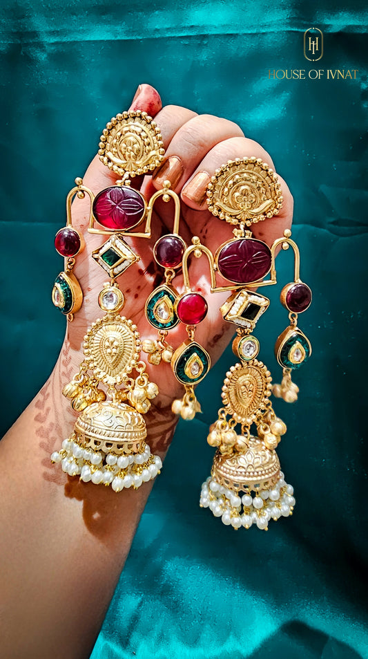 brass jhumkas