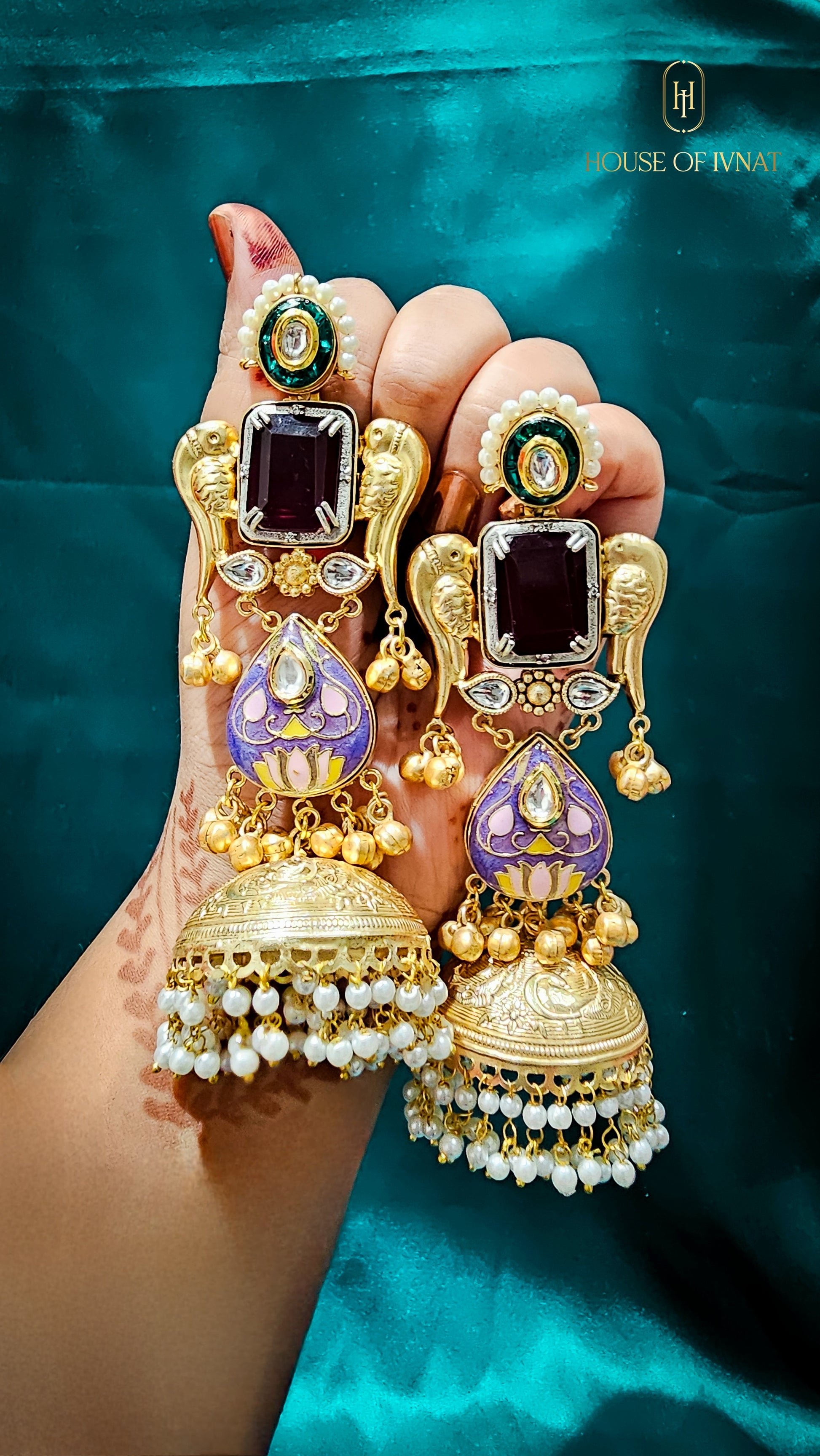 brass jhumkas