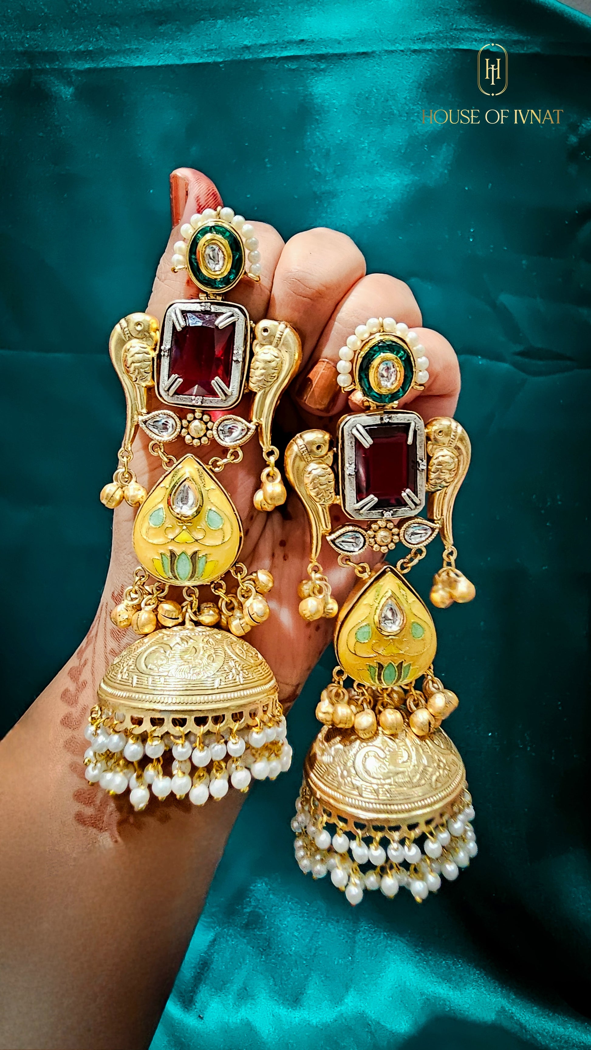 brass jhumkas