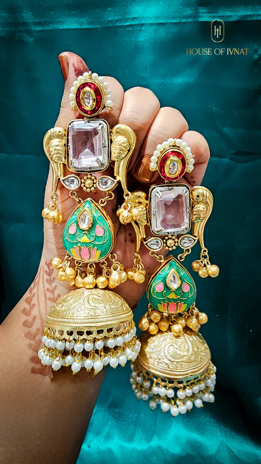 brass jhumkas