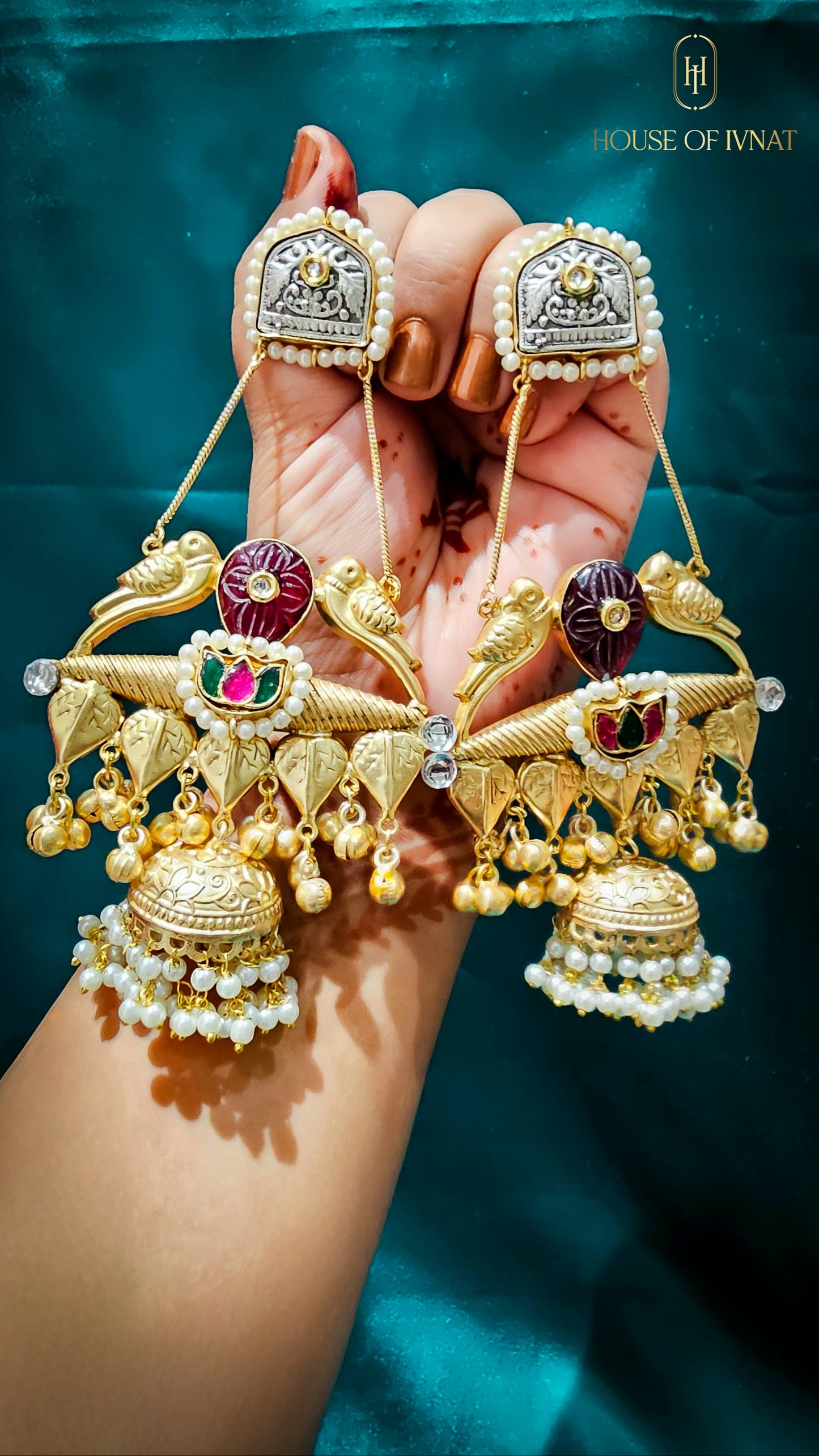 brass jhumkas