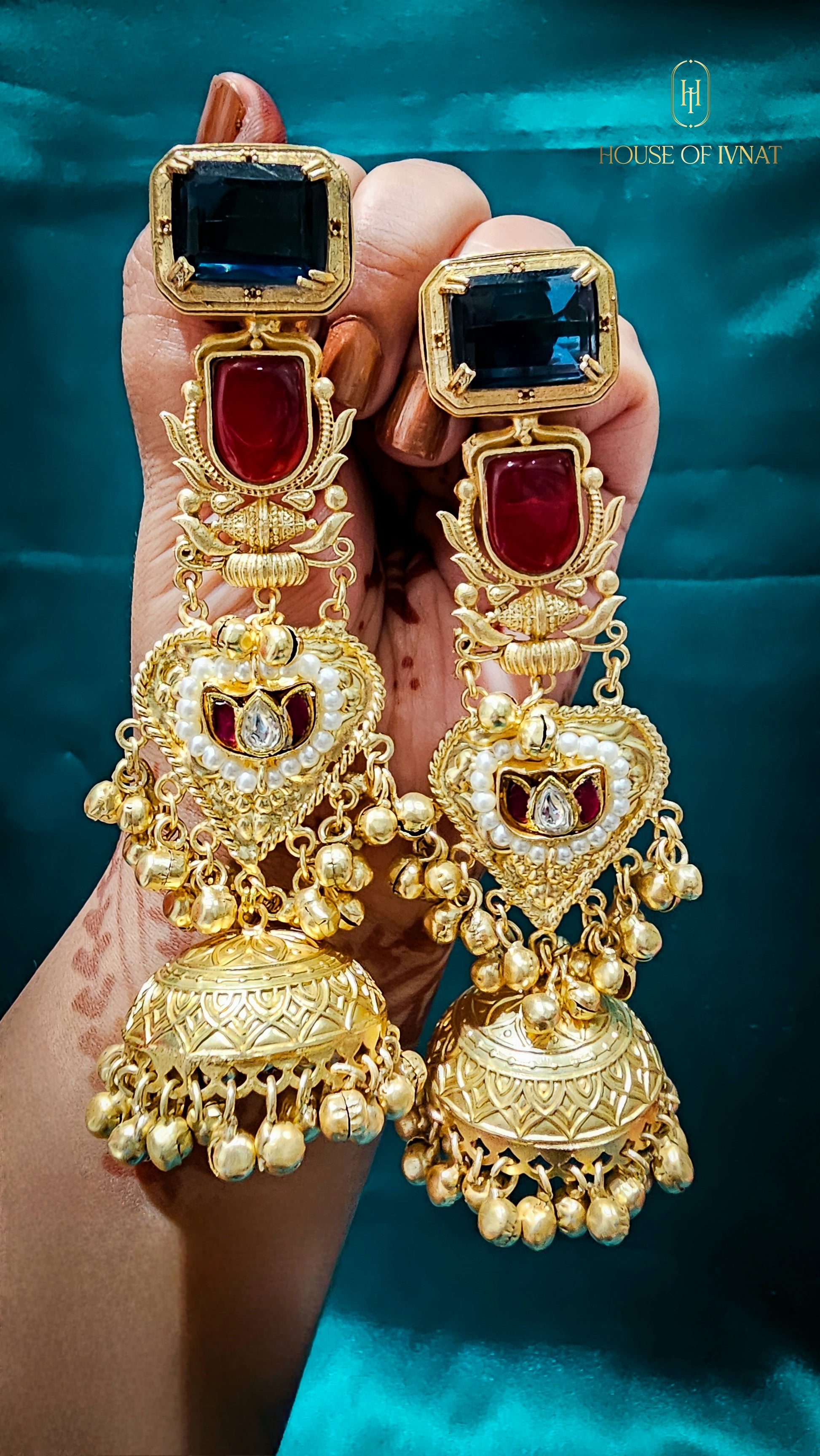 brass jhumkas